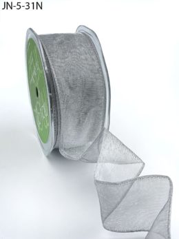 silver organza wired ribbon