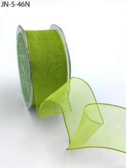 parrot green organza wired ribbon