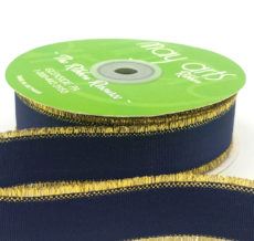 navy metallic gold fringe grosgrain ribbon