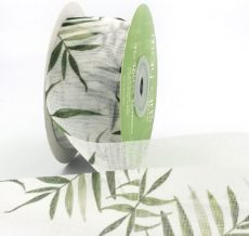 greenery leaves mesh ribbon