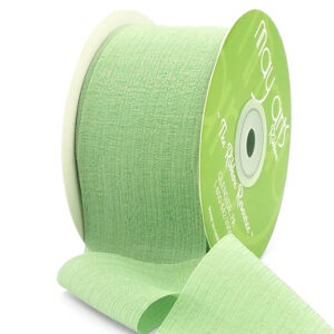 celery green crinkle chiffon wedding ribbon