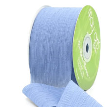 dusty blue crinkle chiffon wedding ribbon