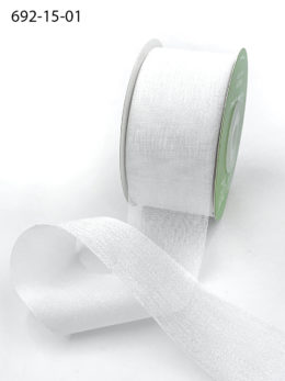 white iridescent organza ribbons