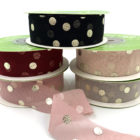 Products metallic gold polka dot chiffon ribbons