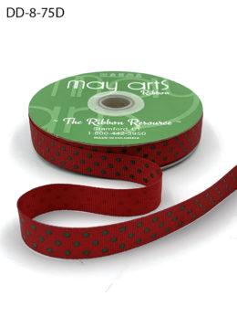 red and green polka dot grosgrain ribbon