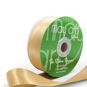 ~1.5 Inch(36MM) Luster Double Faced Satin Ribbon with Woven Edge - HA-15-99L CHAMPAGNE LUSTER