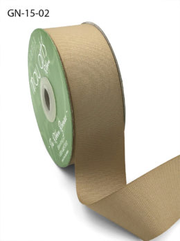 1.5 Inch Light-Weight Flat Grosgrain Ribbon with Woven Edge - GN-15-02 Champagne