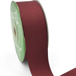 1.5 Inch Light-Weight Flat Grosgrain Ribbon with Woven Edge - GN-15-25 BURGUNDY