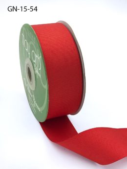 1.5 Inch Light-Weight Flat Grosgrain Ribbon with Woven Edge - GN-15-54 BRIGHT RED