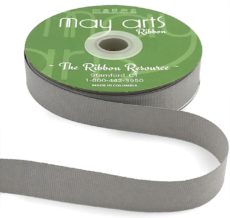 ~3/4 Inch Light-Weight Flat Grosgrain Ribbon with Woven Edge - GN-34-31 Silver