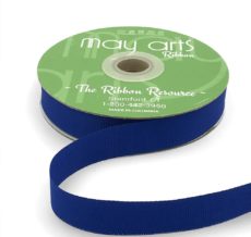 ~3/4 Inch Light-Weight Flat Grosgrain Ribbon with Woven Edge - GN-34-44 Royal Blue