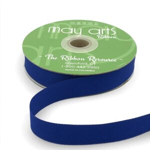 ~3/4 Inch Light-Weight Flat Grosgrain Ribbon with Woven Edge - GN-34-44 Royal Blue