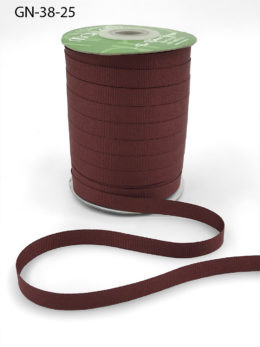 ~3/8 Inch Light-Weight Flat Grosgrain Ribbon with Woven Edge - GN-38-25 Burgundy