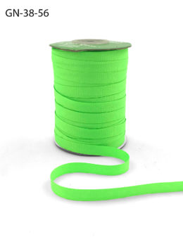 ~3/8 Inch Light-Weight Flat Grosgrain Ribbon with Woven Edge - GN-38-56 Neon Green