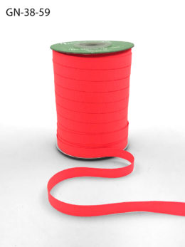 ~3/8 Inch Light-Weight Flat Grosgrain Ribbon with Woven Edge - GN-38-59 Neon Coral