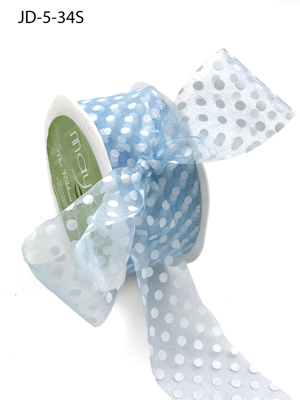 Polka Dot Printed Organza Ribbon - 1.5