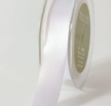 1 Inch Single Faced Satin Cut on the Bias Ribbon with Cut Edge - KK01 - WHITE