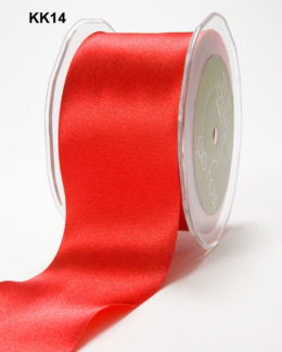 2 Inch Single Faced Satin Cut on the Bias Ribbon with Cut Edge - KK14 - RED