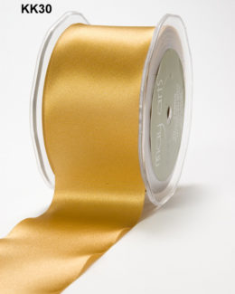 3 Inch Single Faced Satin Cut on the Bias Ribbon with Cut Edge - KK30 - GOLD