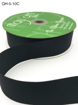 1.5 Inch Classic Grosgrain Ribbon with Woven Edge - QH-5-10C BLACK 54yds $10