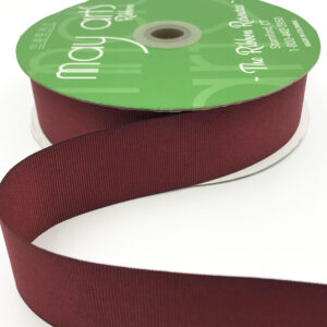 1.5 Inch Classic Grosgrain Ribbon with Woven Edge - QH-5-25C BURGUNDY 54yds $10
