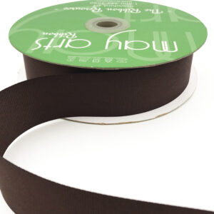 1.5 Inch Classic Grosgrain Ribbon with Woven Edge - QH-5-33C BROWN 54yds $10