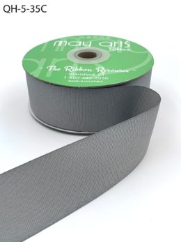 1.5 Inch Classic Grosgrain Ribbon with Woven Edge - QH-5-35C STORMY GRAY 27.3yds $8