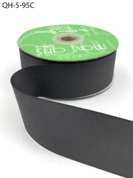 1.5 Inch Classic Grosgrain Ribbon with Woven Edge - QH-5-95C CHARCOAL 27.3yds $8