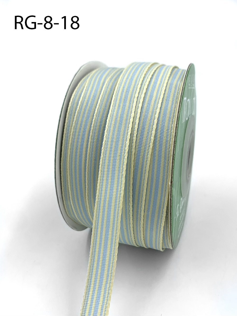 May Arts - 1/8 Inch Solid / Diagonal Stripes Ribbon