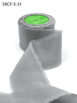 Gray Chiffon Silk Ribbon