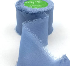 Dusty Blue Chiffon Silk Ribbon