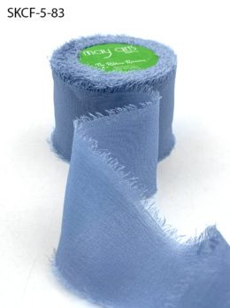 Dusty Blue Chiffon Silk Ribbon