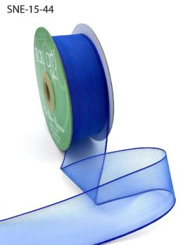 1.5 Inch Soft Sheer Ribbon with Thin Solid Edge - SNE-15-44 ROYAL BLUE