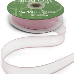 3/4 Inch Soft Sheer Ribbon with Thin Solid Edge - SNE-34-17 Light Pink