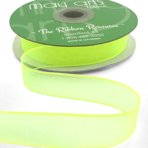 3/4 Inch Soft Sheer Ribbon with Thin Solid Edge - SNE-34-57 Yellow