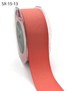 1.5 Inch Heavy-Weight (higher thread count) Classic Grosgrain Ribbon with Woven Edge - SX-15-13 Coral