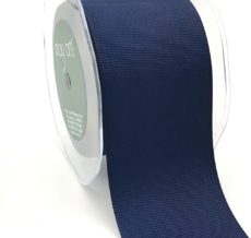 2.5 Inch Heavy-Weight (higher thread count) Classic Grosgrain Ribbon with Woven Edge - SX-25-03 navy