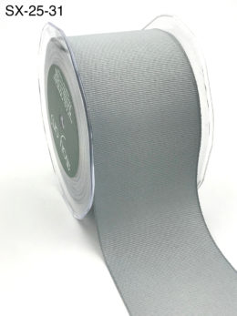 2.5 Inch Heavy-Weight (higher thread count) Classic Grosgrain Ribbon with Woven Edge - SX-25-31 silver