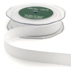 3/4 Inch Heavy-Weight (higher thread count) Classic Grosgrain Ribbon with Woven Edge - SX-34-01 White