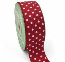 grosgrain red and white polka dot ribbon