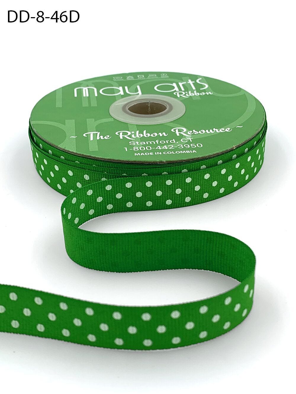 Polka Dot Printed Grosgrain Ribbon - 5/8 Online Ribbon - May Arts