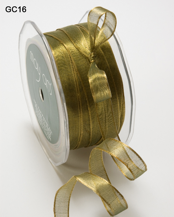 3/8 Inch Metallic Iridescent Wired Ribbon May Arts Ribbon