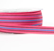 5/8 Inch Multi-Color Striped Ribbon with Woven Edge