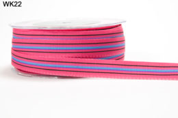 5/8 Inch Multi-Color Striped Ribbon with Woven Edge