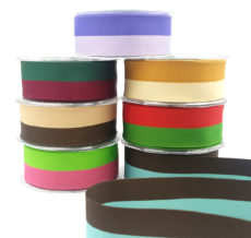 1.5 Inch Two-Band Two-Color Grosgrain Ribbon with Woven Edge