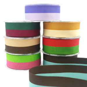 1.5 Inch Two-Band Two-Color Grosgrain Ribbon with Woven Edge