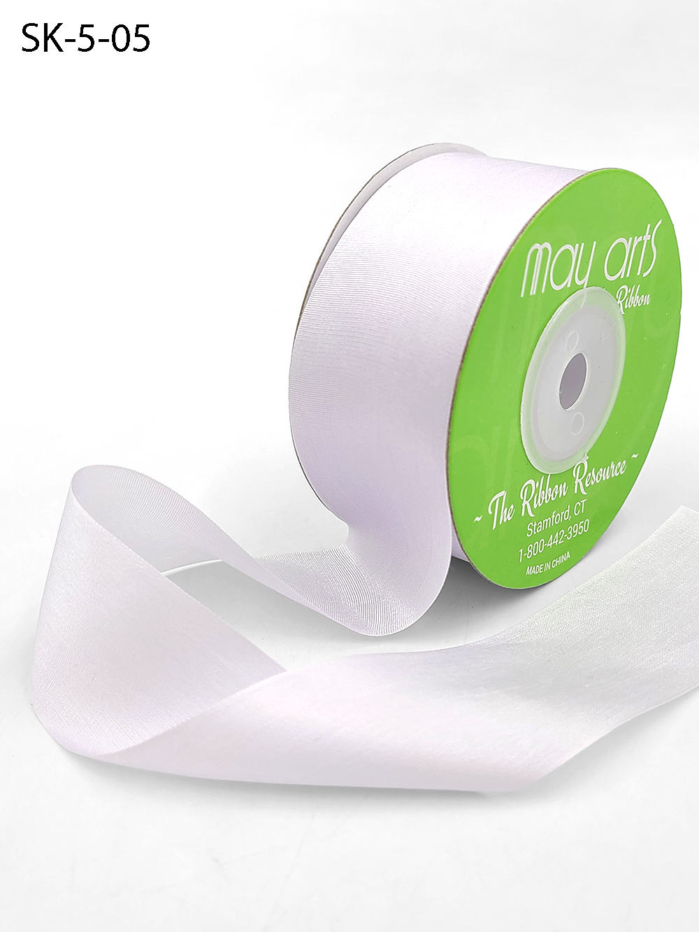 White - Satin Ribbon Wire Edge - ( W: 1 - 1/2 inch | L: 25 Yards )