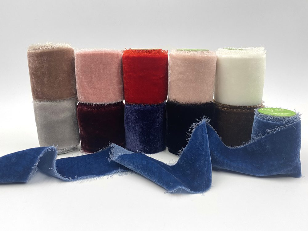 Silk Ribbons with Frayed Edges in 28 Colors - 5 YARDS – Ribbons and Spools