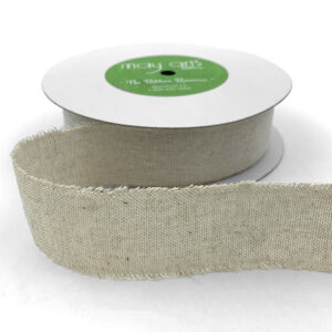 Natural Frayed Edge Linen Cotton Ribbon