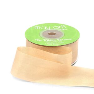 1.25 Inch 100% Hand-Dyed Silk Ribbon with Woven Edge - SK-5-02 - PEACH CHAMPAGNE